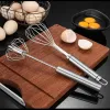Semi-Automatic Mixer Egg Beater Manual Self Turning 304 rostfritt stål Vispa handblandare äggkräm omrörande köksverktyg grossist G1011