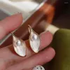 Dangle Earrings 1pair/lot 5-6mm Natural Fresh Water Pearl Fashion Leaf Real Jewelry High Quality Gift For Women