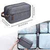Cosmetic Bags Cases Casual Canvas Bag With Leather Handle Travel Men Wash Shaving Women Toiletry Storage Waterproof Organizer 231010