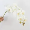 Dekorative Blumen, 9 Blütenköpfe, hochwertige künstliche Orchidee, 3D, fühlt sich echt an, Hochzeitsdekoration, Heim- und Raumdekoration, simuliert Phalaenopsis Amabilis