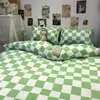 Bedding sets Blue Plaid Nordic Duvet Cover 220x240 Pillowcase Bed Sheet 3pcs4pcs Sets Checkerboard Bedclothes 200x230 Quilt 231011