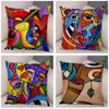 Cojín almohada decorativa 45x45 cm pintura abstracta estilo nórdico colorido dibujos animados girlcushion para sofá cubierta del hogar decoración funda de almohada 231011