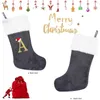 Lettere di decorazioni natalizie su Stocking Letter Snowflake Stockings Durevole