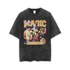 T-shirts pour hommes T-shirt surdimensionné T-shirt graphique masculin T-shirts en coton Vintage Washed Top Tee Harajuku Streetwear Hip Hop Basketball P260T