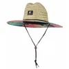 ワイドブリム帽子バケツ帽子ファッションライフガードハットストロー織り夏のビーチサンビーチサンハットアウトドアプリントワイドブリムパナマハットサイズ5760cm 231010