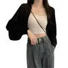 Women's T Shirts Cropped Sweaters Cardigans Open Front Shrug Long Sleeve Boleros Jackets