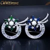 Brillante grüne und blaue Zirkonia gepflastert, große, schöne Blumenbroschen für Damen, Schmuck mit Perle BH005 210714287R