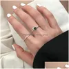 Band Rings Authentic 925 Sterling Sier Bamboo Knuckle Rings Open Size Fashion Thin Stacking Adjustable Finger For Jewelry Ring Dh0Th