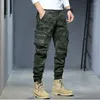 Pantalons pour hommes Joggers Cargo Hommes Casual Hiphop MultiPocket Pantalon Homme Pantalon de survêtement Streetwear Piste Tactique KhakiCamouflage