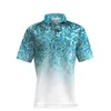رجال المسارات الصيفية الصيفية الرقمية المطبوعة Snowflowser Series Youth Fashion Button Button Polo Shirt to Figur