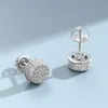 Boucles d'oreilles Hip Hop pour hommes et femmes, sans allergies, en argent Sterling 925, scintillantes, Micro pavé CZ, bijoux cadeau