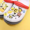 Wholesale 100Pcs PVC Yellow Bee Flower Honey House Kind Sweet Buckle Shoe Charms Adult Accessories For Wristband Button Clog Decorations