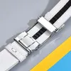 Other Fashion Accessories Golf Belt Men's Trend Men's Leather Automatic Buckle White Belt Leather Durable Youth Jeans With Korean Golf Belt 110-125CM 231011