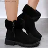 Buty 2023 Grube pluszowe buty śniegowe Kobiety Faux Fur Non-Slip Winter Boots Woman Keep Warm Bawełna Wyściełane Buty Platforma Kidia Młober Q231012