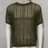 Suéter masculino de malha de manga curta 2023 verão Europa e Estados Unidos Slim Fashion Knit Sweater Top