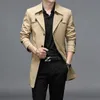 Mens Trench Coats Spring Autumn Long Men Fashion Business Casual Windbreaker Coat Solid Single Breasted Outerwear Plus Size 8Xl 231010