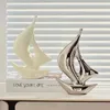 Decorative Objects Figurines Luxury Home Decor Sailboat Sculpture Ornament Modern Living Room Desk Accessories Boat statue and Craft Gifts 231011