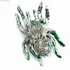 Altri accessori moda Gotico Vintage Verde Strass Tarantula Spider Spilla Pin Oversize Insetto Costume Strega Halloween Party Q231011