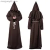 Kostium motywu Nowe Halloween Men Medieval Monk Raady Monk Comes Kreator przychodzi Kapłan Cosplay Comes T231011