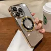 Gradyan parıltılı manyetik kablosuz şarj kutuları iPhone 15 14 Pro Max Plus 13 12 11 Bling Kaplama Yumuşak TPU Telefon Lens Koruyucu Kapak