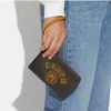 CB855 CC474 CC434 Corner Zip Wristlet Varsity Motif Women Short Coin Purse Wallet Dompet Wanita Multi Color Handheld and Portable Fashion Wallet 855