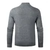 Herrenpullover Herren Solid Strickpullover Halbreißverschluss Plaid Strickwaren Pull Homme Herren Top Herbst/Winter Kleidung Pullover Poloshirts Mann