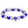 Mélange de couleurs mignonnes, globe oculaire, perles en strass blanc, Bracelets extensibles, brins de perles, DIY, 271B