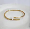 Love Gold Bracelet nail bracelet Designer Bangles for Women Mens Stainless Steel Alloy Armband18K Plated Gold Silver Rose Jewelry Diamond Bracelets no box