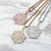 Hip Hop Micro Paved CZ Stones Bling Iced Out Snowflake Pendants Necklaces for Men Women Charm Rapper Jewelry Gifts271a