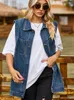 Kadın Yelekler Günlük Gevşek Kot Ceketler Kadınlar İçin 2023 Sonbahar Vintage Sleeess Büyük Boy Kuysuz Ceket Kadın Sokak Giyim Yelek