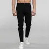 Herrbyxor mode herr casual mager byxor fast färg chino smal fit affärsbyxa