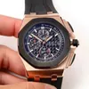 Armbandsur Luxury Mens Quartz Chronograph Watch Stopwatch rostfritt stål Sapphire Rose Gold White Blue Black Rubber