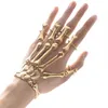 Nachtclub Gothic Punk Schedel Vinger Armbanden voor Vrouwen Skeleton Bone Hand Armbanden Armbanden 2019 Kerst Halloween Gift236r