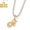 KING Carattere artistico A-Z 26 Lettera iniziale Ciondolo con collana da tennis Cubic Zirconia Uomo Donna Fascino Gioielli Hiphop Collane262f