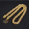 Chains Vintage 24k Necklace Dragon Real Yellow Solid Gold Plated Men's Ring Curb Chain Jewelry Don't Fade265n