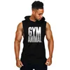 Regatas masculinas musculação com capuz top homens roupas de ginástica fitness sem mangas camiseta masculina algodão stringer singlets verão casual colete esportivo