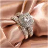 Band Rings Fashion Brand Rings for Women Top Designer S925 Sterling Sier Women039S Ring Luxury Fl Diamond Engagement Jewelry Ring DHVR0