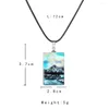 Pendentif Colliers BOEYCJR Snow Mountain Lake Surface Résine Boule Collier de perles Ciel bleu et nuages blancs pour les femmes