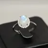 Loose Gemstones 925 Sterling Silver Natural Moonstone Adjustable Ring Stone Size Approx7 9mm