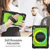 360 Rotatie Kickstand Handriemhoes voor iPad 10,2 inch 8e 7e 9e generatie Heavy Duty Hybrid Silcione beschermhoes kinderveilige schokbestendige hoesjes met S-penhouder