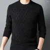 Męskie swetry lekkie męskie swetra Sweter Przytulny dzianin Grube Slim Fit Pullover na jesień/zimę z aplikacją