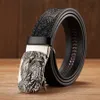 Other Fashion Accessories 3.5CM Eagle Alloy Automatic Buckle Cowskin Leather Belt Quality Men Wasitbad Strap Genuine Leather Gift Bussiness Belt For Jeans 231011