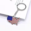 US American Flag Keychain USA Independence Day Metal Keychain Map Keyring Key Chains