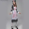 Theme Costume Autumn 0906 Women's Mid Length Dress Dark Gloss Halloween Come Horror Zombie Vampire Nurse Game Role Playing Show Makeup Room T231011