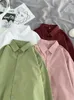 Jaquetas femininas Coreano Solto Mulheres Camisas Queda Manga Longa Botão Up Cor Sólida Moda Escritório Senhoras Branco Fino