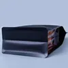 Bolsas de almacenamiento 50 unids/lote embalaje de alimentos de papel de aluminio con ventana sellado térmico bolsas de pie para nueces té bolsa de granos de café
