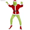 Theme Costume 2023 Autumn and Winter Halloween New Year Santa Claus Plush Come COS Party Green Funny Men's and Women's Cocktail Night ShowL231010