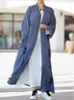 Roupas étnicas Kimono Abaya Muçulmano Hijab Vestido Turquia Botão Invisível Bordado Abayas Abertos para Mulheres Dubai 2023 Roupa de Festa Islâmica