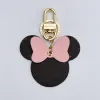 Brevtryck Musdesigner med Diamond Bow Keychain Pu Leather Animal Car Keyrings Key Chain Holder Fashion Key Ring No Box