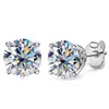 Boucles d'oreilles classiques en argent Sterling 925, diamant pour femmes, 2ct D couleur Mossanite, bijoux de mariage